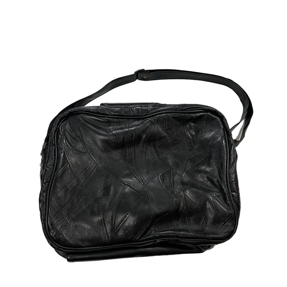 Unbranded Black 100% Genuine Leather Laptop Ipad Bag 13x11